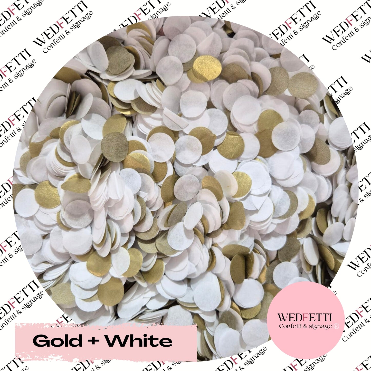 Slow falling paper Confetti - Gold + White