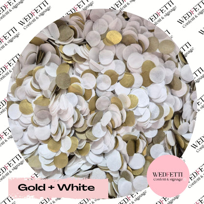 Slow falling paper Confetti - Gold + White