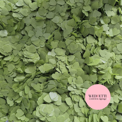 Paper Confetti hearts 1.5cm - Deep Sage