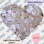 Slow falling shimmering paper Confetti 2.5cm Hearts - Light Rose Gold - Biodegradable