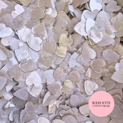 Slow falling shimmering paper Confetti 2.5cm Hearts - Light Rose Gold - Biodegradable