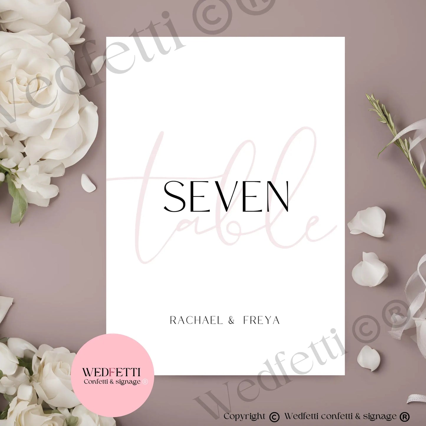 Table numbers WedFetti