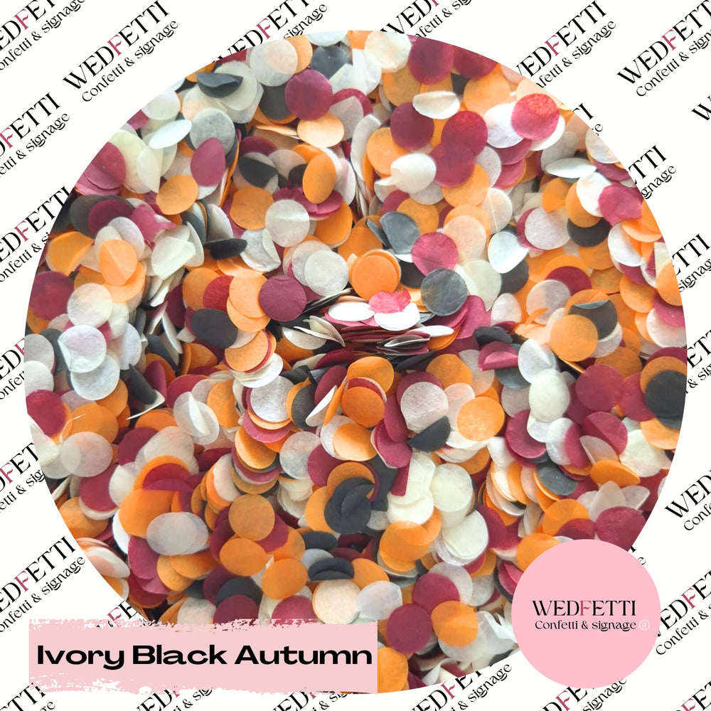Slow falling paper Confetti - Ivory Black Autumn