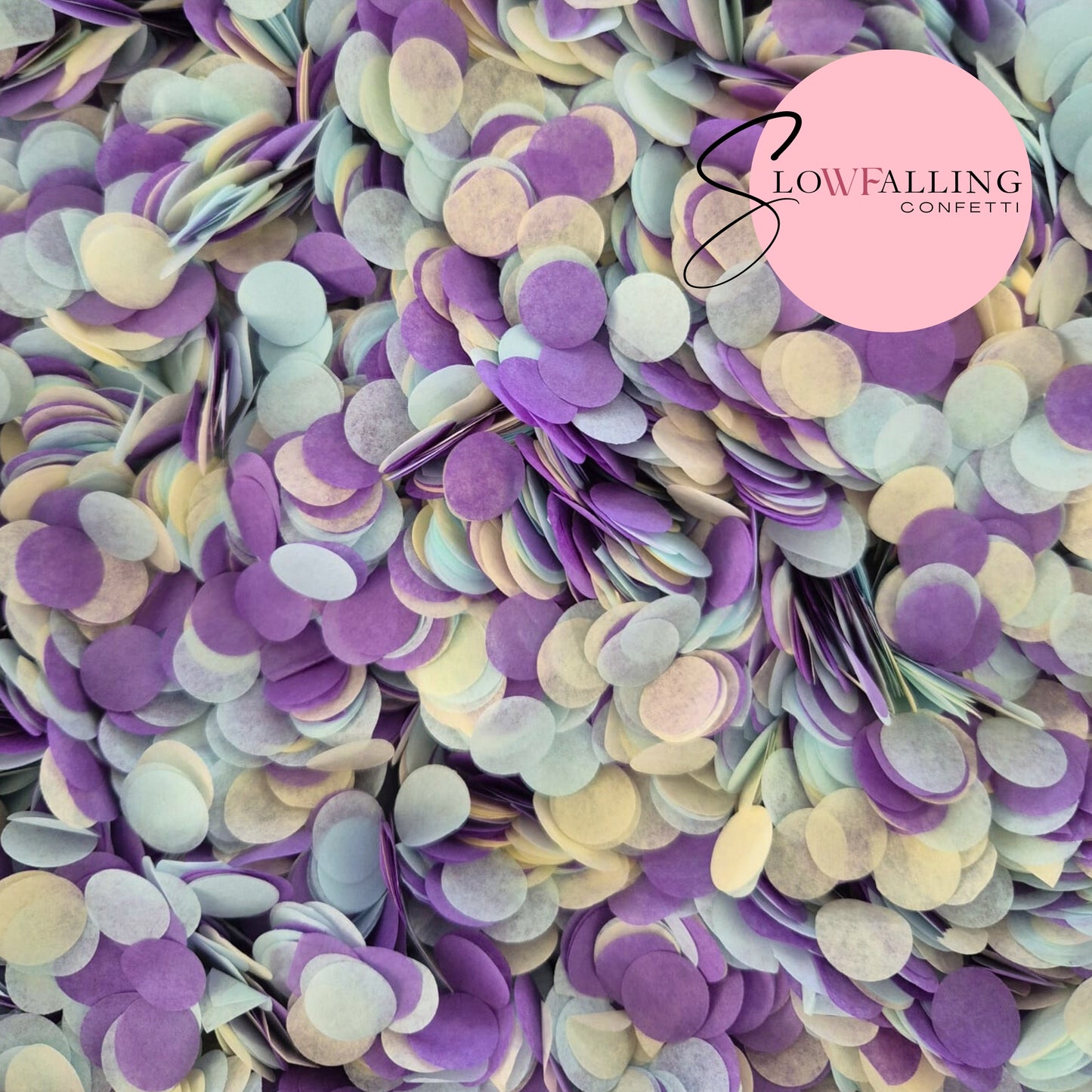 Slow falling paper Confetti - Purple Blue Ivory