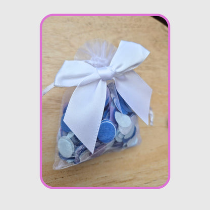 Coloured sheer drawstring organza bags