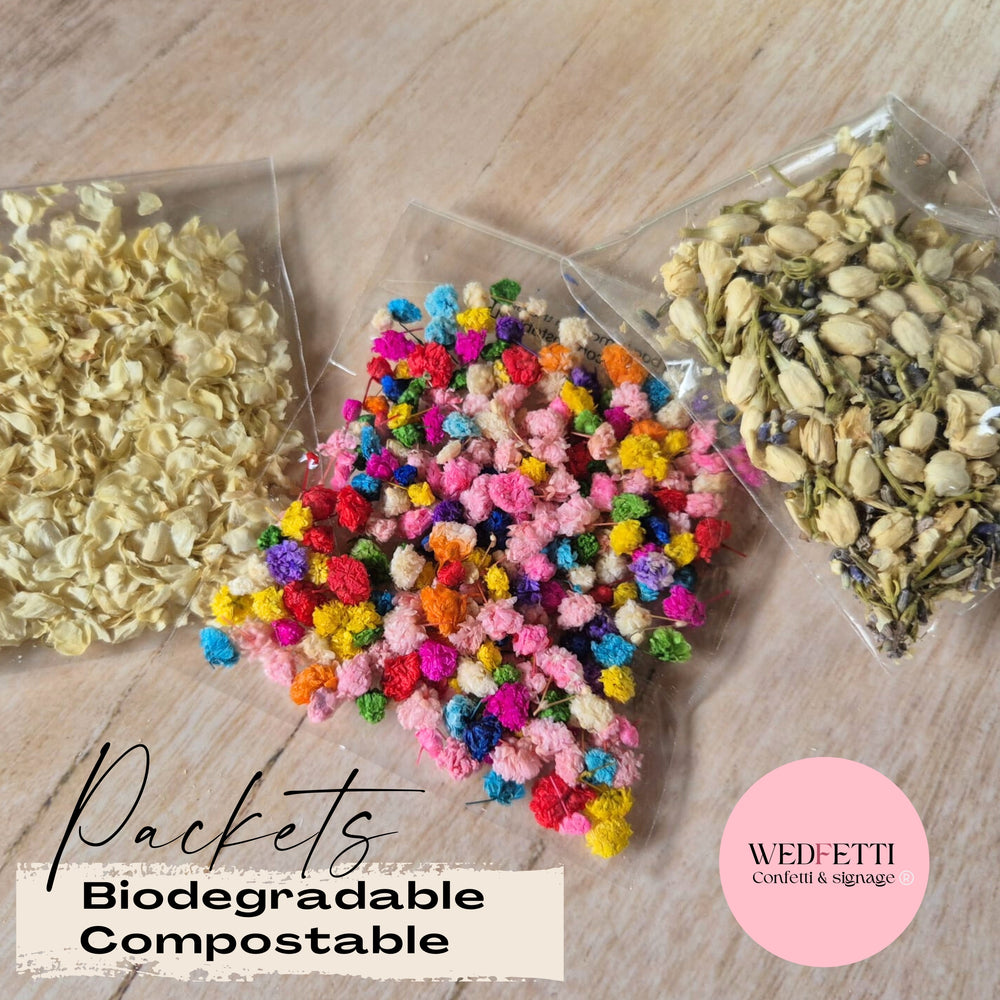 Biodegradable Compostable Clear Confetti packets