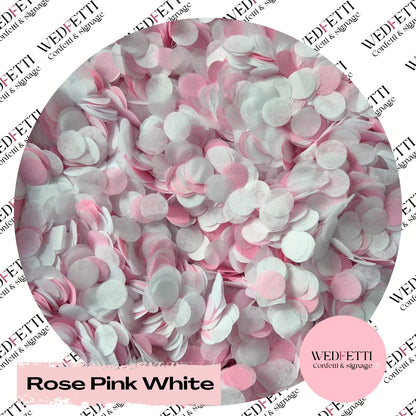 Slow falling paper Confetti - Rose Pink White