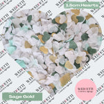 Paper Confetti hearts 1.5cm - Sage Gold