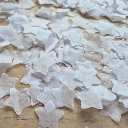 Biodegradable paper Stars - Wedding White