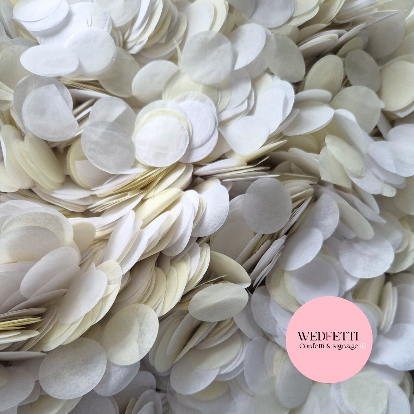 Circles Large 2.5cm Biodegradable - light Ivory White