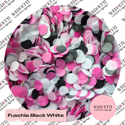 Slow falling paper Confetti - Fuschia Black White