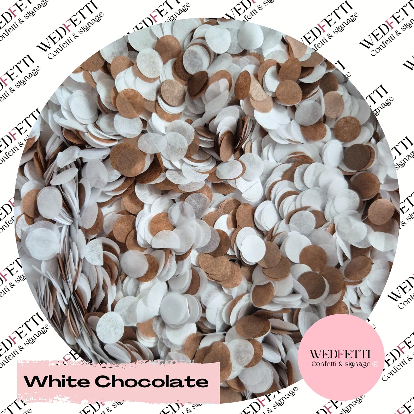 Slow falling paper Confetti - White Chocolate