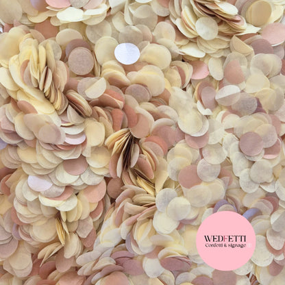 Slow falling paper Confetti - Ivory Rose Gold