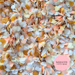 Paper Confetti hearts 1.5cm - Ivory white peach burnt tea