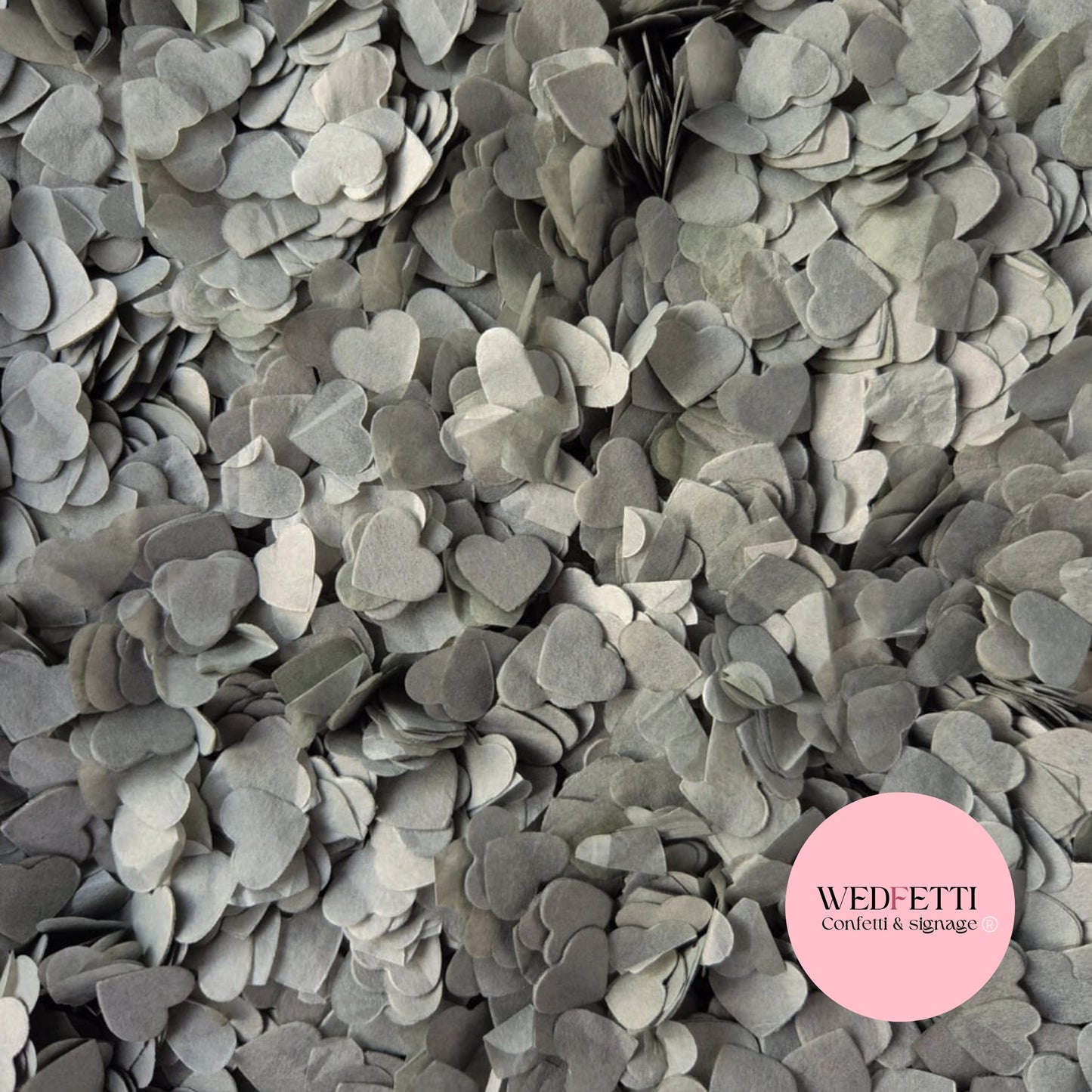 Paper Confetti hearts 1.5cm - Grey