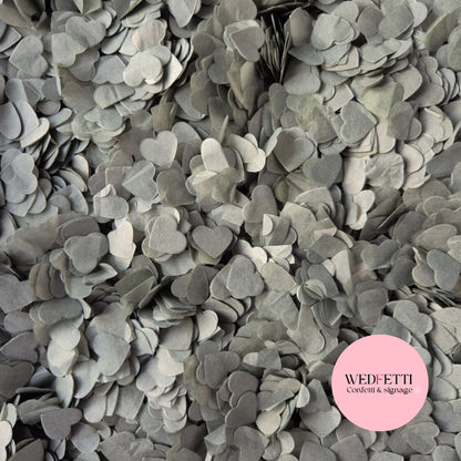 Paper Confetti hearts 1.5cm - Grey