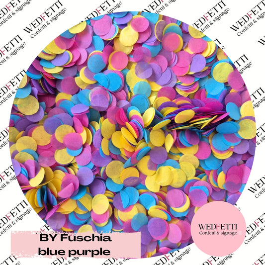 Slow falling paper Confetti - BY Fuschia Blue Purple
