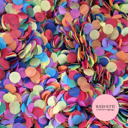 Slow falling paper Confetti - Classic Party+ Fuschia Blue Green