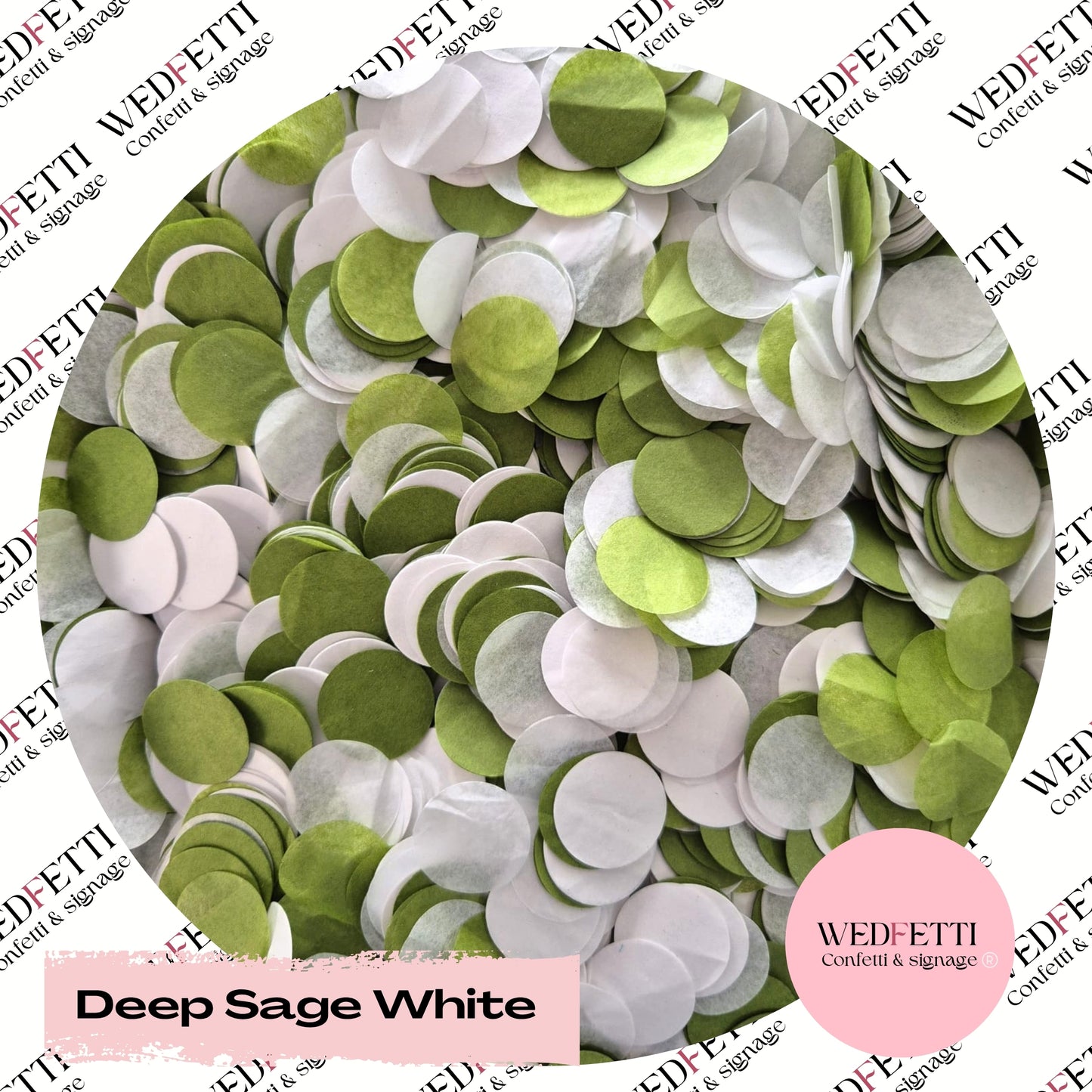 Circles Large 2.5cm Biodegradable - Deep Sage White