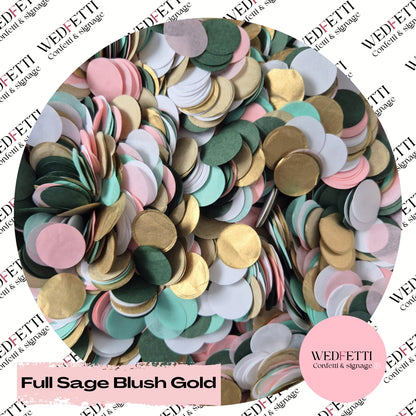 Circles Large 2.5cm Biodegradable - Full Sage Blush Gold