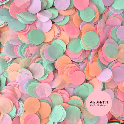 Circles Large 2.5cm Biodegradable - Lavender Rose Pink Mint Peach