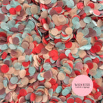 Slow falling paper Confetti - Blue Mint  Mahogany Burnt Peach Light China