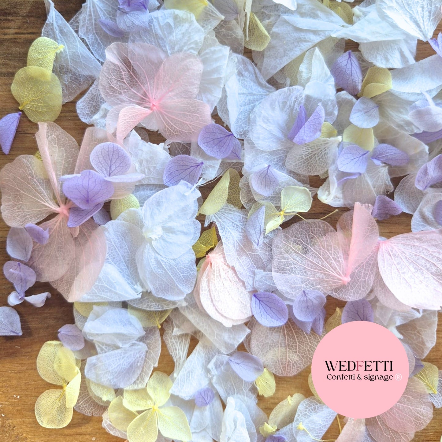 Petal Confetti hydrangea - light purple Pink Lemon White