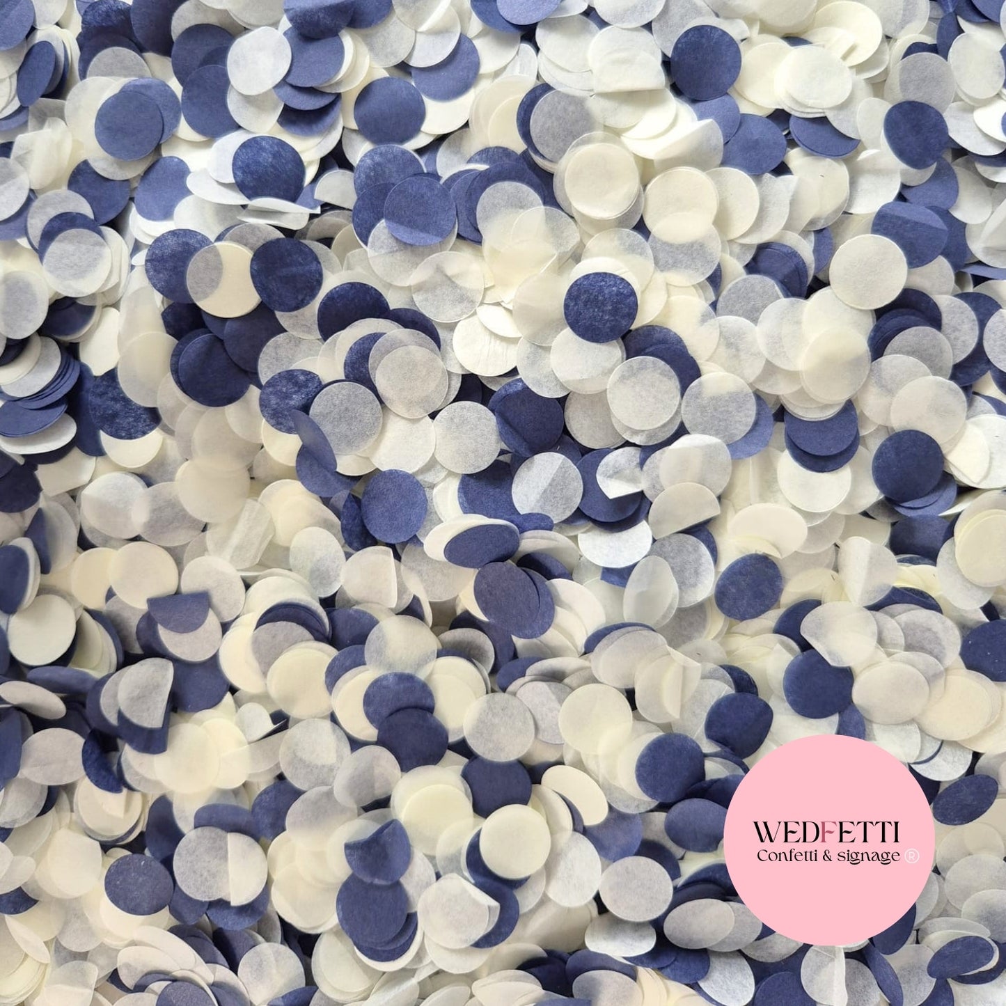 Slow falling paper Confetti - Navy Blue Light Ivory