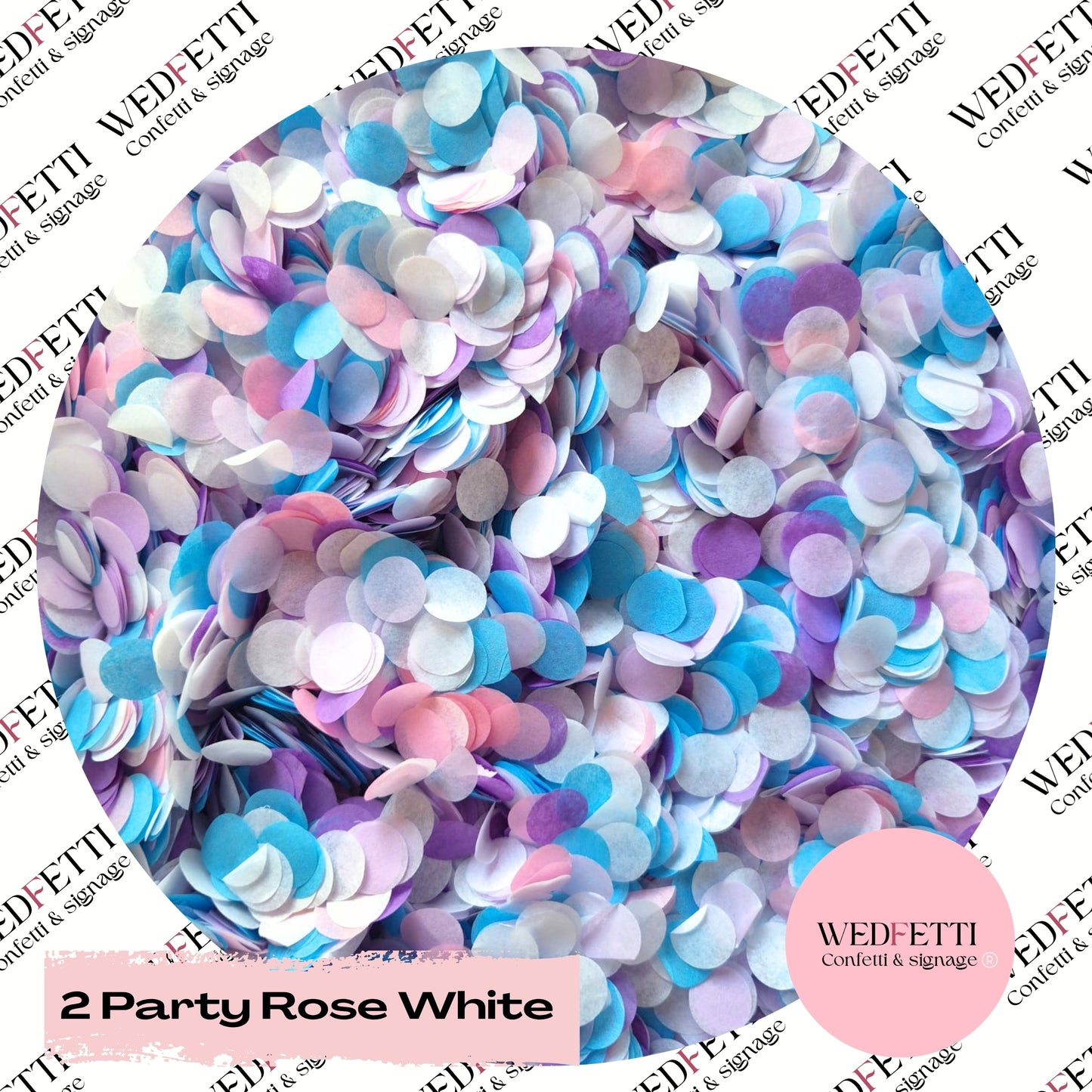 Slow falling paper Confetti - 2 Party Rose White