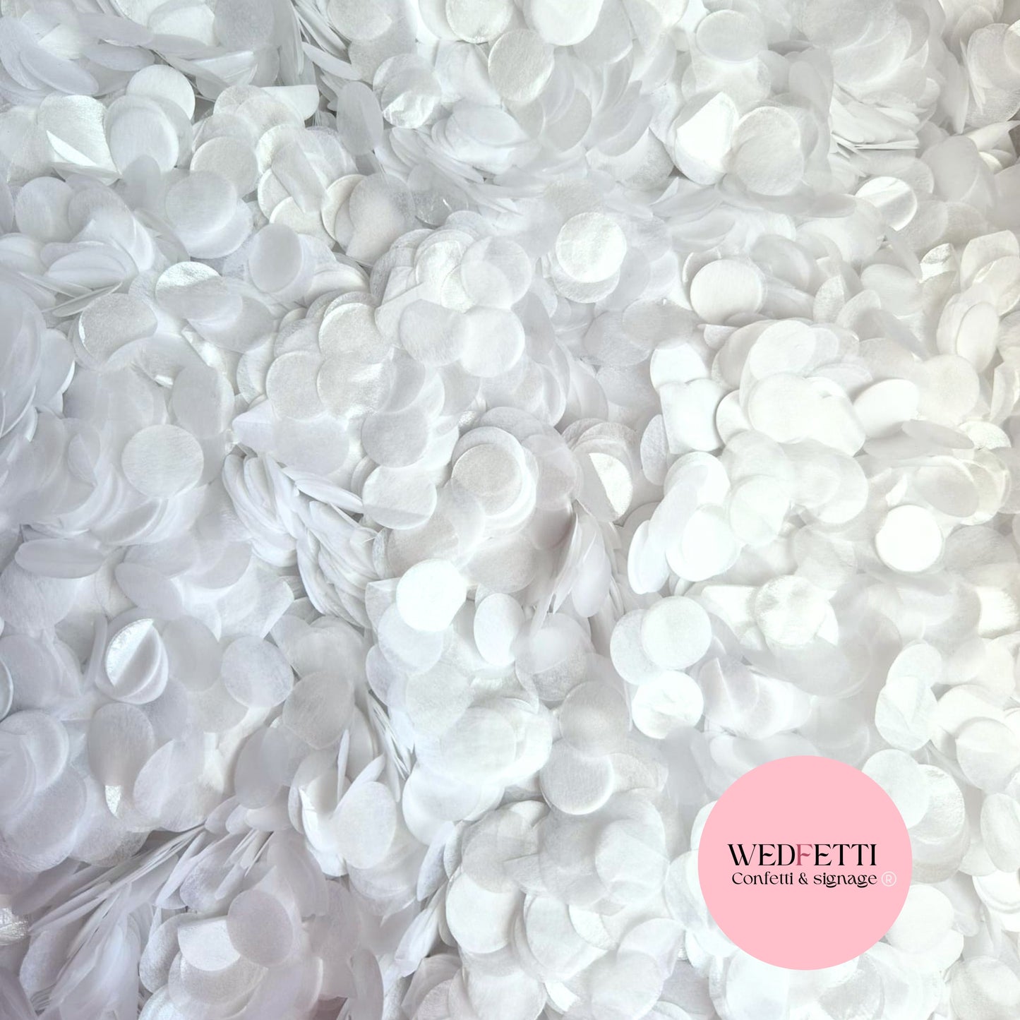 Shimmer Pearl White - 1.5cm Biodegradable Circles