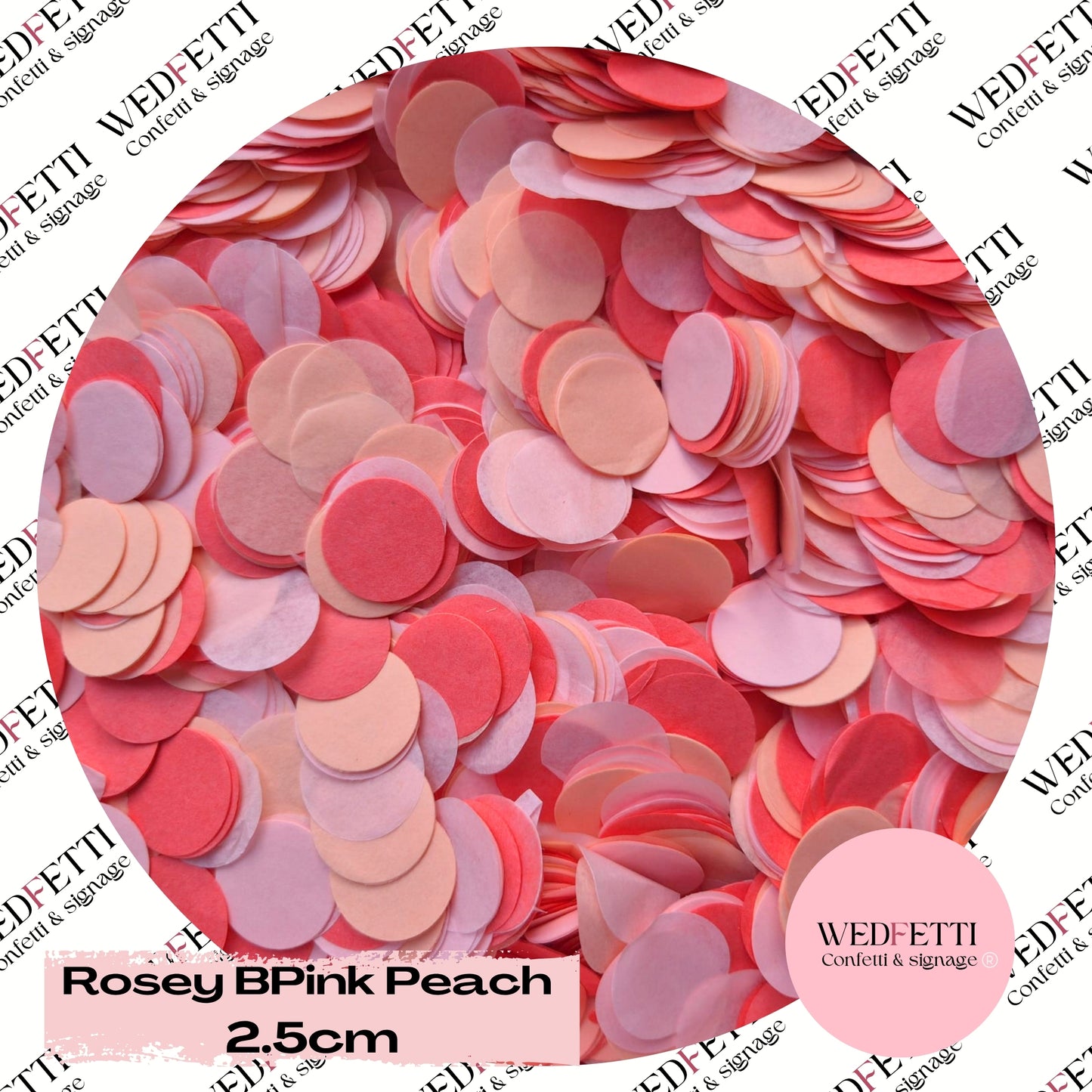 Circles Large 2.5cm Biodegradable - Rosey BPink Peach