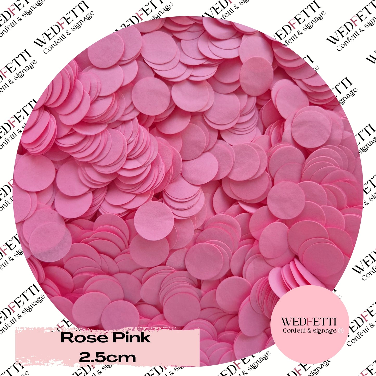 Circles Large 2.5cm Biodegradable - Rose Pink