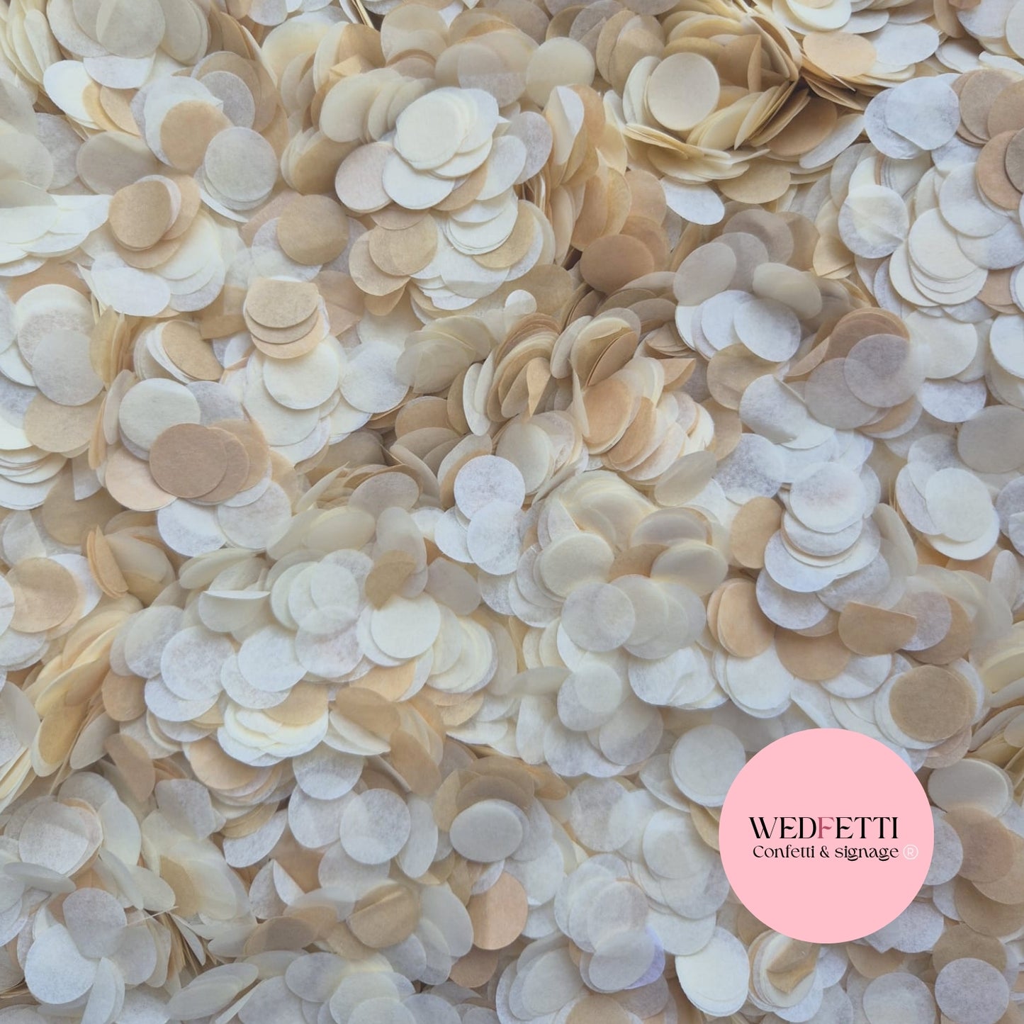 Slow falling paper Confetti - Light Ivory Burnt Tea