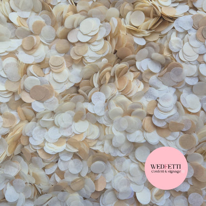 Slow falling paper Confetti - Light Ivory Burnt Tea
