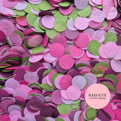 Circles Large 2.5cm Biodegradable - Fuschia Plum Burgundy Rose Pink Deep Sage