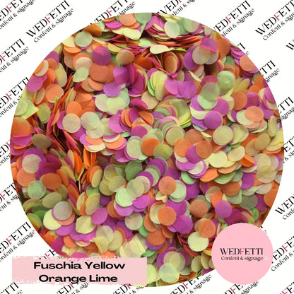 Slow falling paper Confetti - Fuschia Orange Yellow Lime
