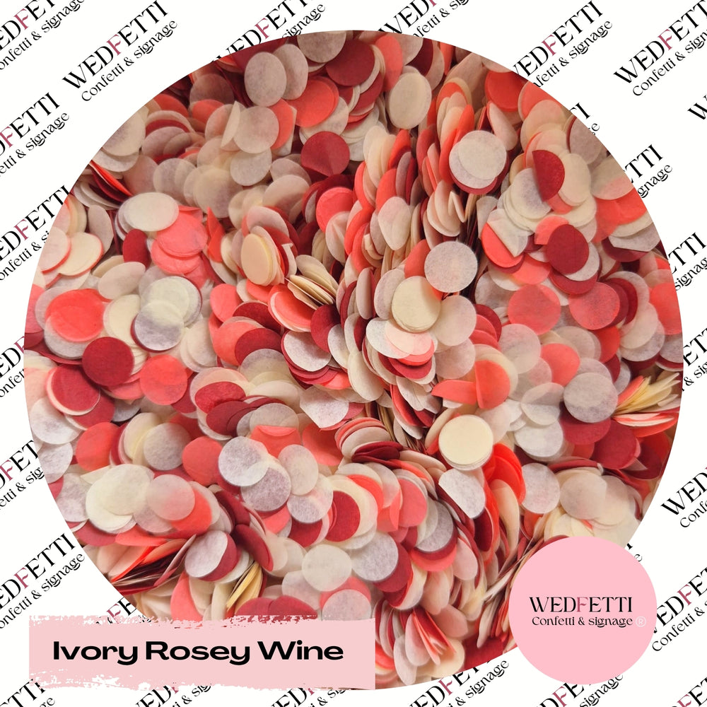 Slow falling paper Confetti - Ivory Rosey Wine