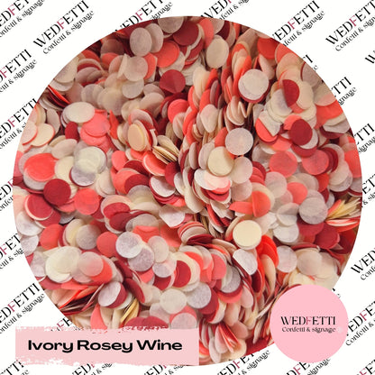 Slow falling paper Confetti - Ivory Rosey Wine