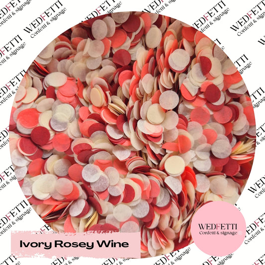 Slow falling paper Confetti - Ivory Rosey Wine