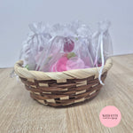 Small Round Bamboo Confetti Basket