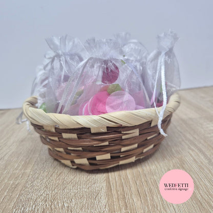 Small Round Bamboo Confetti Basket