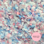 Paper Confetti hearts 1.5cm - Dusty Blue Rose White