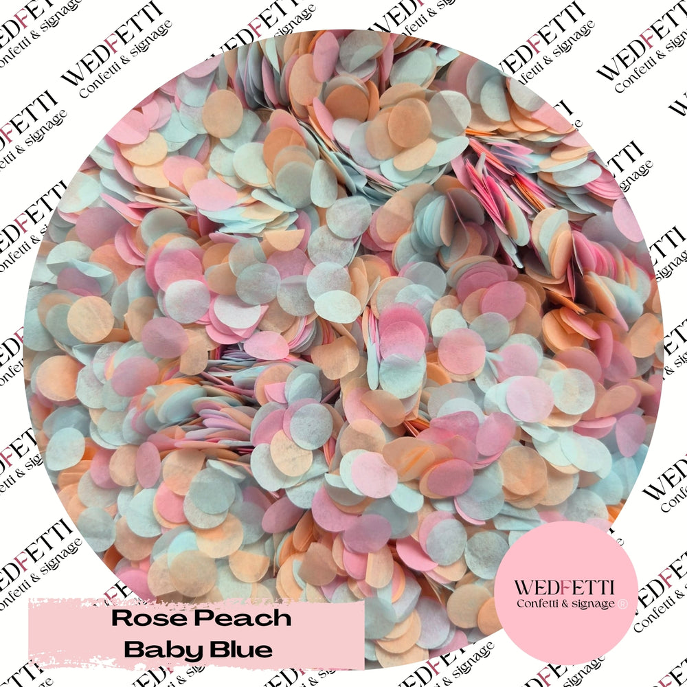 Slow falling paper Confetti - Rose Peach Baby Blue