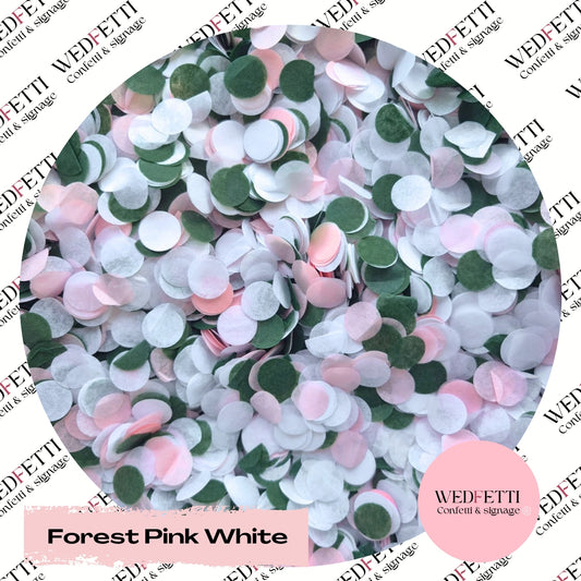 Slow falling paper Confetti - Forest Pink White