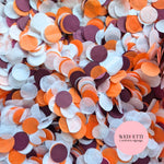 Circles Large 2.5cm Biodegradable -  Burnt Orange Plum Burgundy White