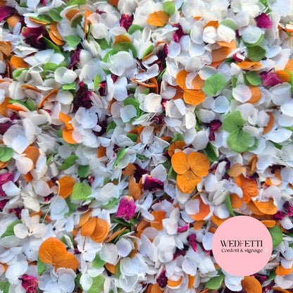 Snow Petal Confetti® - Autumn mix + Burgundy Rose petals