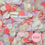 Circles Large 2.5cm Biodegradable - Rosey Red Light Ivory lavender White