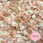 Slow Falling Paper Confetti – Dusty Blush, Light Ivory & Burnt Peach