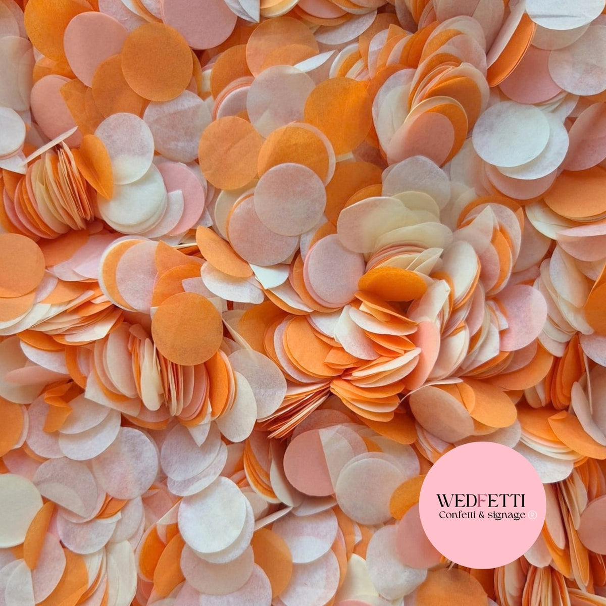 Circles Large 2.5cm Biodegradable - Light Ivory Orange Peach