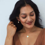 Adore Opal Heart Huggies | 18k Gold Plated